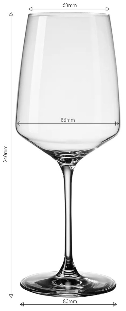 Poháre na červené víno 520 ml set 4 ks - Century Glas Lunasol - 322161