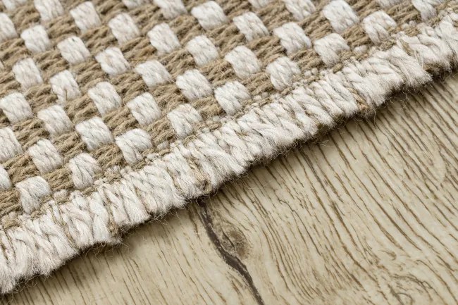 Koberec JUTE 3731 so strapcami, krémový / béžový