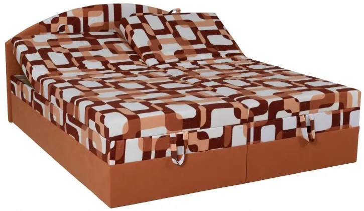 Polohovacie manželská posteľ Vesna, 200x160, hnedá vzor / hnedá (215/52)