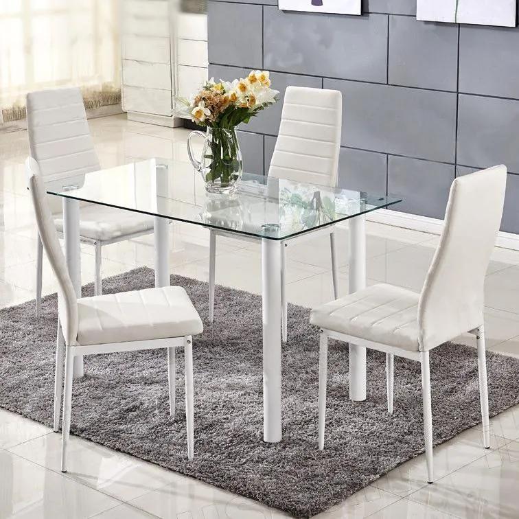 Jedálenský set 4x stolička + stôl Catini AMALIA - biela