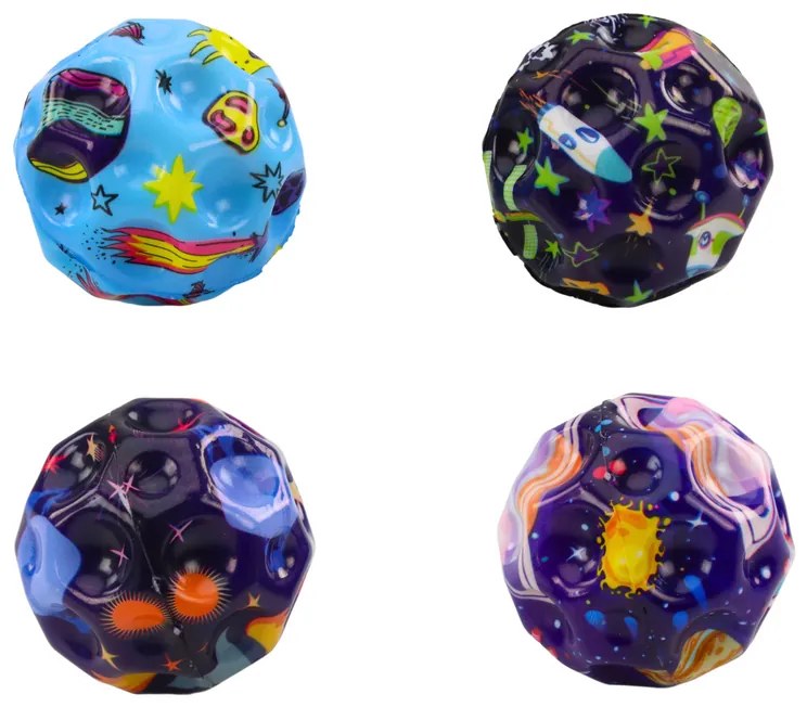LEAN TOYS Loptička s jamkami 7cm - vesmír
