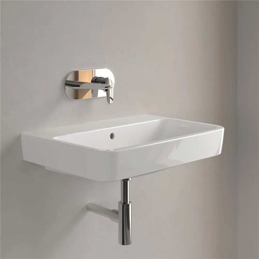 VILLEROY & BOCH O.novo závesné umývadlo bez otvoru (zadná a spodná strana brúsená), s prepadom, 650 x 460 mm, biela alpská, 4A41KJ01