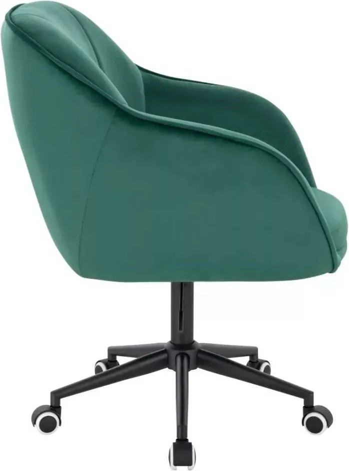 LuxuryForm DESIGN Stolička AVOLA VELUR na čiernej podstave s kolieskami - zelená