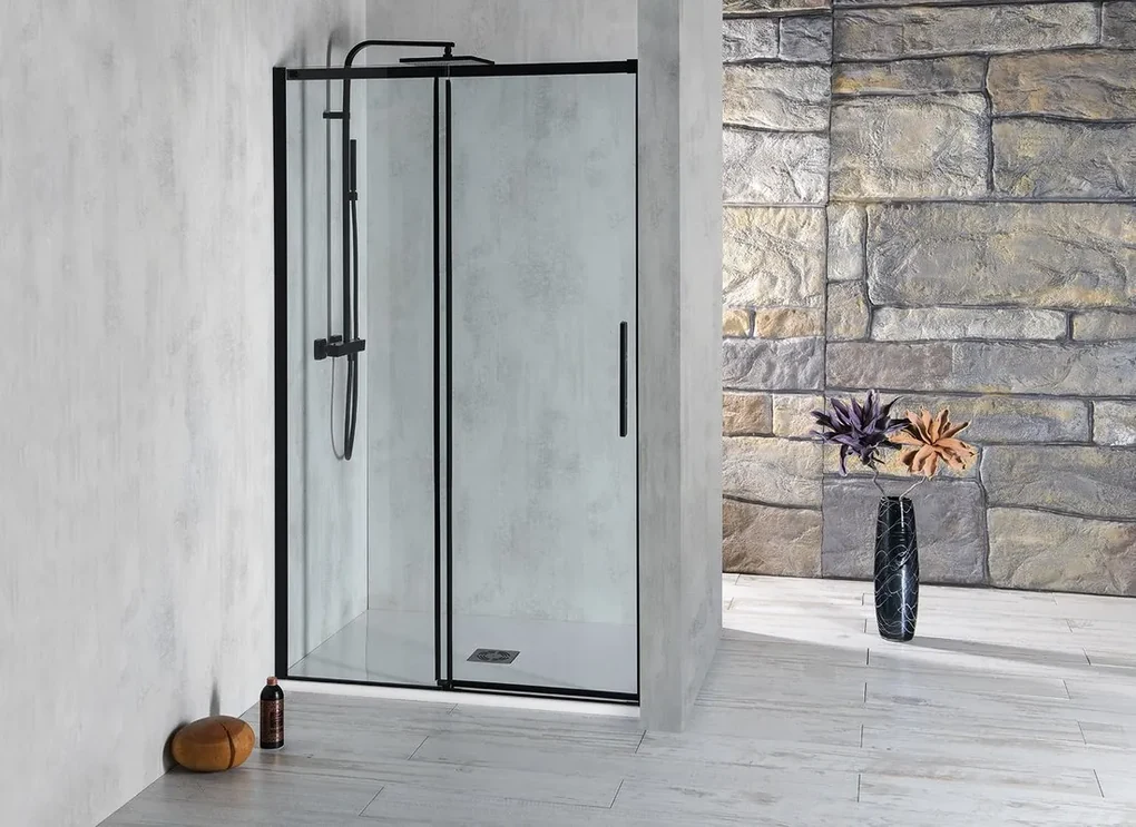 Polysan Polysan, ALTIS LINE BLACK obdĺžniková sprchová zástena 900x800 mm, L/P varianta, rohový vstup, AL1592BAL1582B