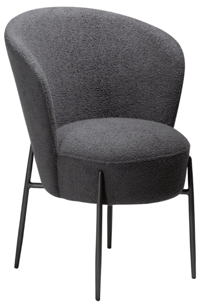 ORBIT ČALÚNENÁ STOLIČKA obsidian black bouclé/black