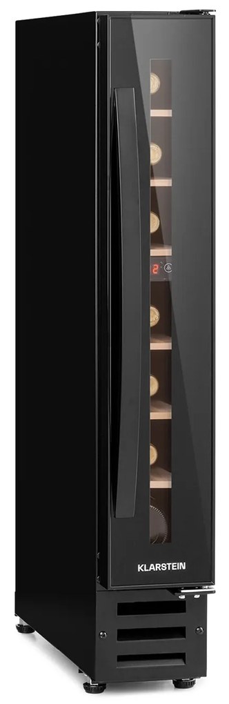 Klarstein Vinovilla 7 built-in Uno Onyx, vstavaná vinotéka, čierne sklo, nehrdzavejúca oceľ