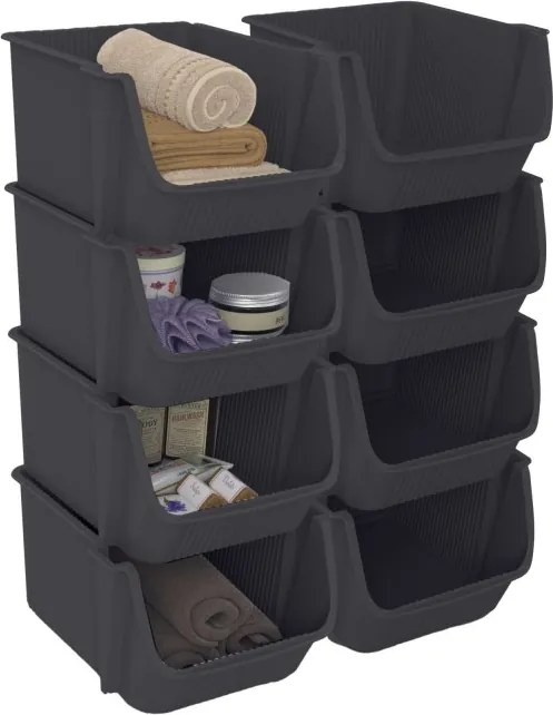 SUNDIS Sada 4 úložných boxov - FLY TOWER - antracit