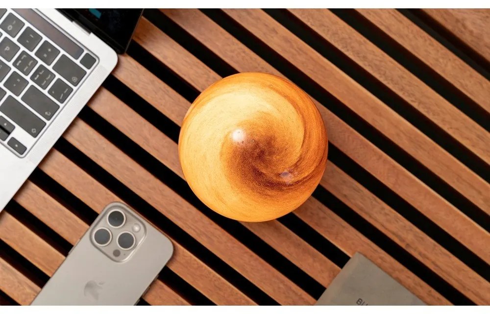 Tmavohnedá svetelná dekorácia na USB ø 12 cm Sand Storm – Gingko