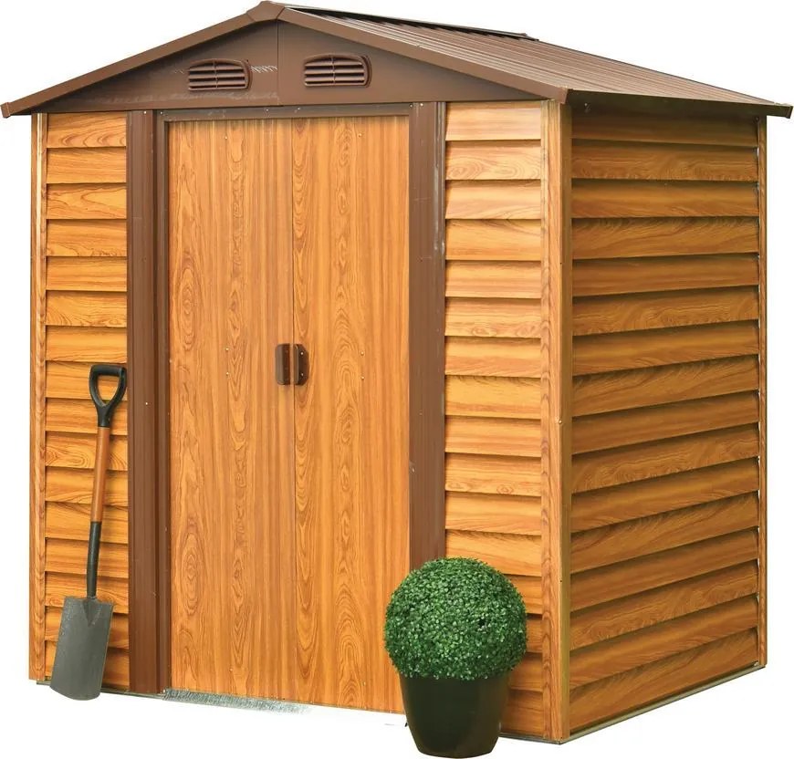 Záhradný domček Strend Pro 193x152x203 cm, plechový, hnedý