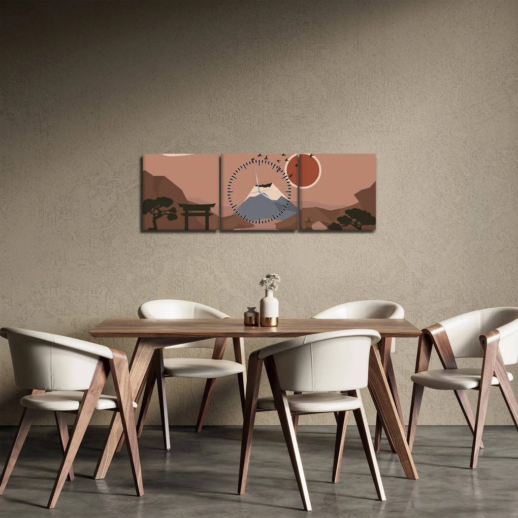 Obraz - Japonsko N⁰1 (s hodinami) (90x30 cm)