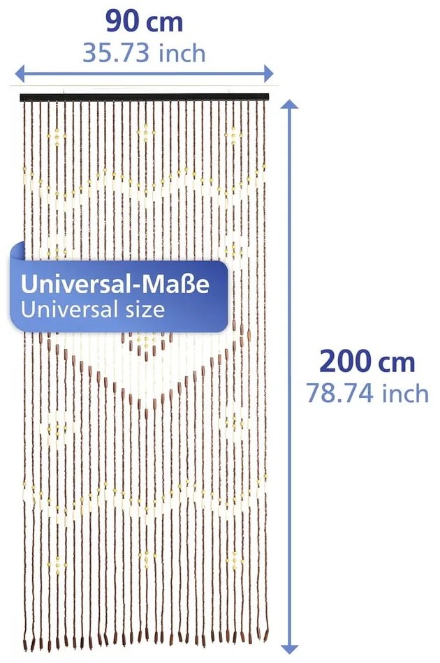 Bambusový záves do dverí v prírodnej farbe 90x200 cm Rhombus – Maximex