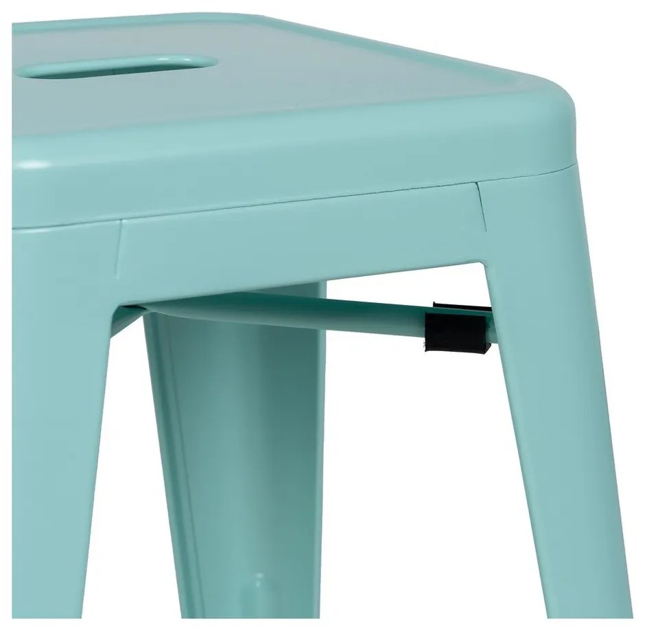 Tyrkysovomodré kovové barové stoličky v súprave 2 ks (výška sedadla 76,5 cm) – Ixia