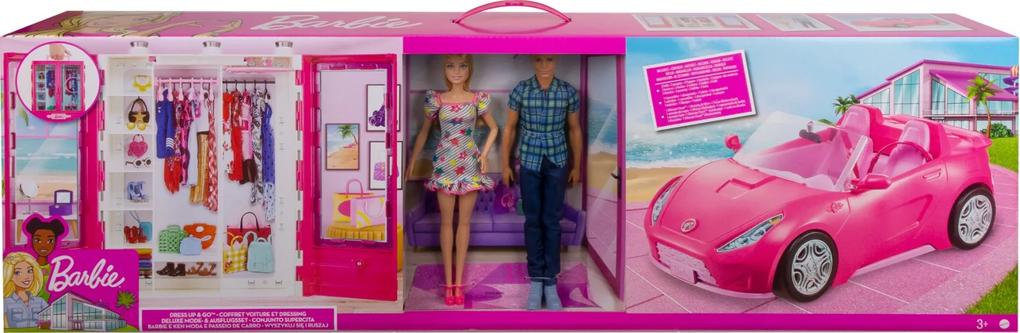 Mattel GVK05 Sada bábika Barbie/šatník/kabriolet/Ken 30 cm
