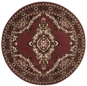 Alfa Carpets, TRHÁK: Kusový koberec TEHERAN T-102 brown kruh, 190x190 (průměr) kruh, hnedá, chodba / predsieň