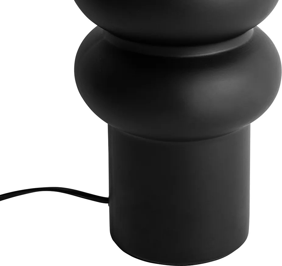 Dizajnová stolná lampa čierna keramická 17 cm bez tienidla - Alisia