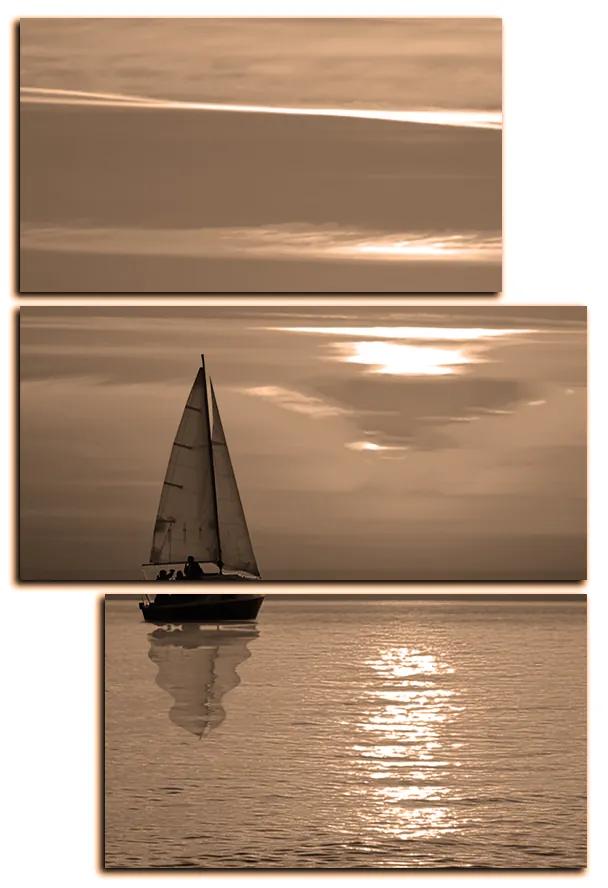 Obraz na plátne - Loď pri západe slnka - obdĺžnik 7247FD (105x70 cm)
