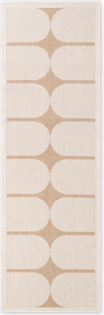 NORTHRUGS, Koberec behúň Duet Bowen 106245 Beige/White - na von aj na doma, 80x250, béžová, chodba / predsieň