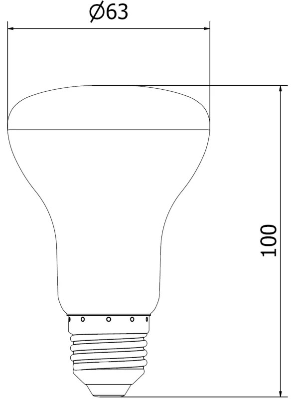 Mexen Nova, LED žiarovka E27, R63, 12W, Studená - 6500K, 1260 lm - L104-E27-1265-01