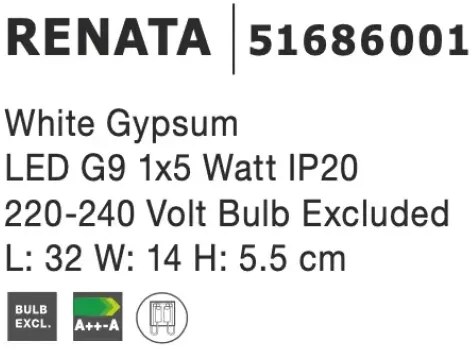Nástenné svietidlo Renata 1 biele