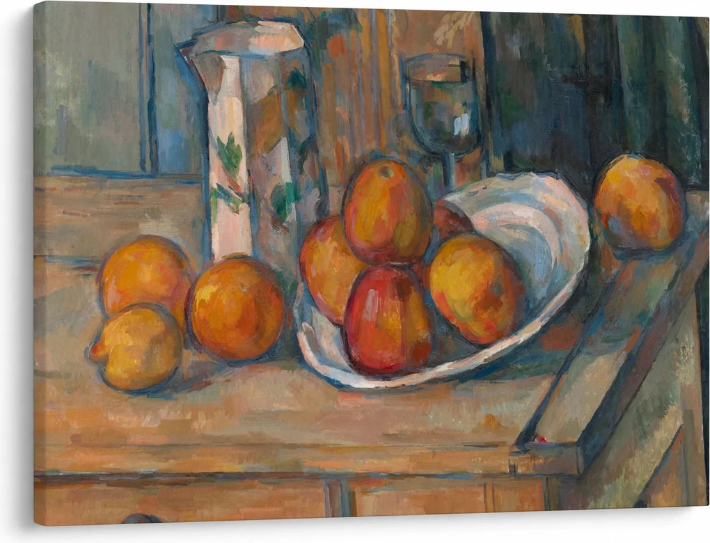Obraz - Paul Cézanne, Still Life with Milk Jug and Fruit, reprodukcia (70x50 cm)