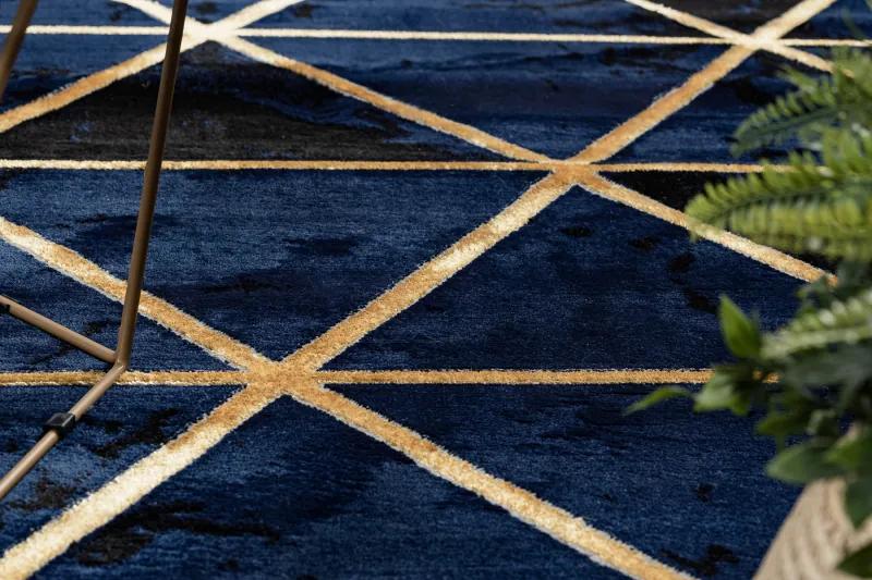 Modrý koberec EMERALD exkluzívny/glamour granat/zlatý Veľkosť: 120x170cm