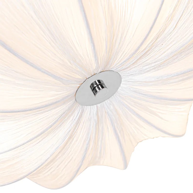 Dizajnové stropné svietidlo biele hodváb 52 cm 3-svetlo - Plu