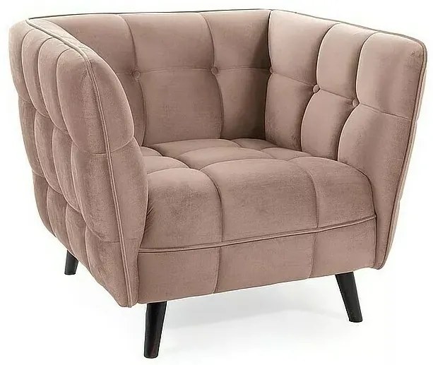 Sametové křeslo Castello tmavě béžové/wenge