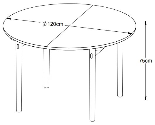 Rozkladací jedálenský stôl Wally 120 - 165cm prírodný dub