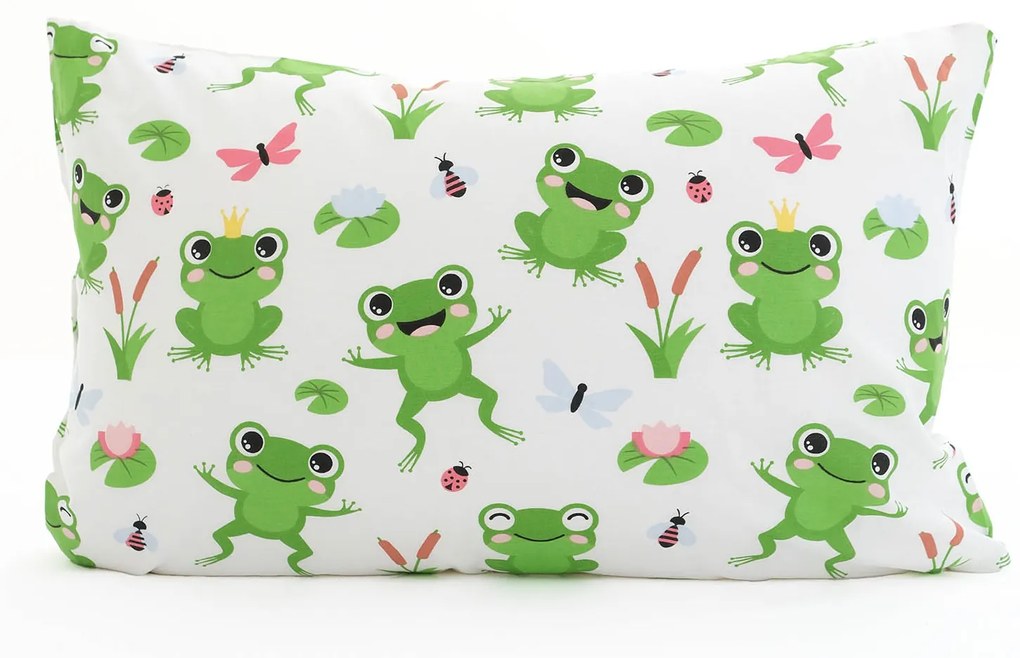 Bavlnená obliečka na vankúš Renforcé 40 × 60 cm - Žabky