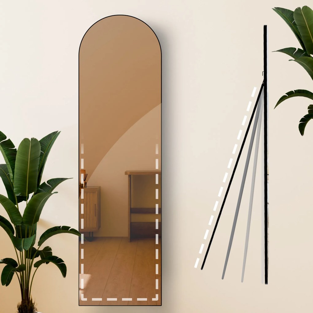 Zrkadlo Moline 140x40 cm - čierne matné