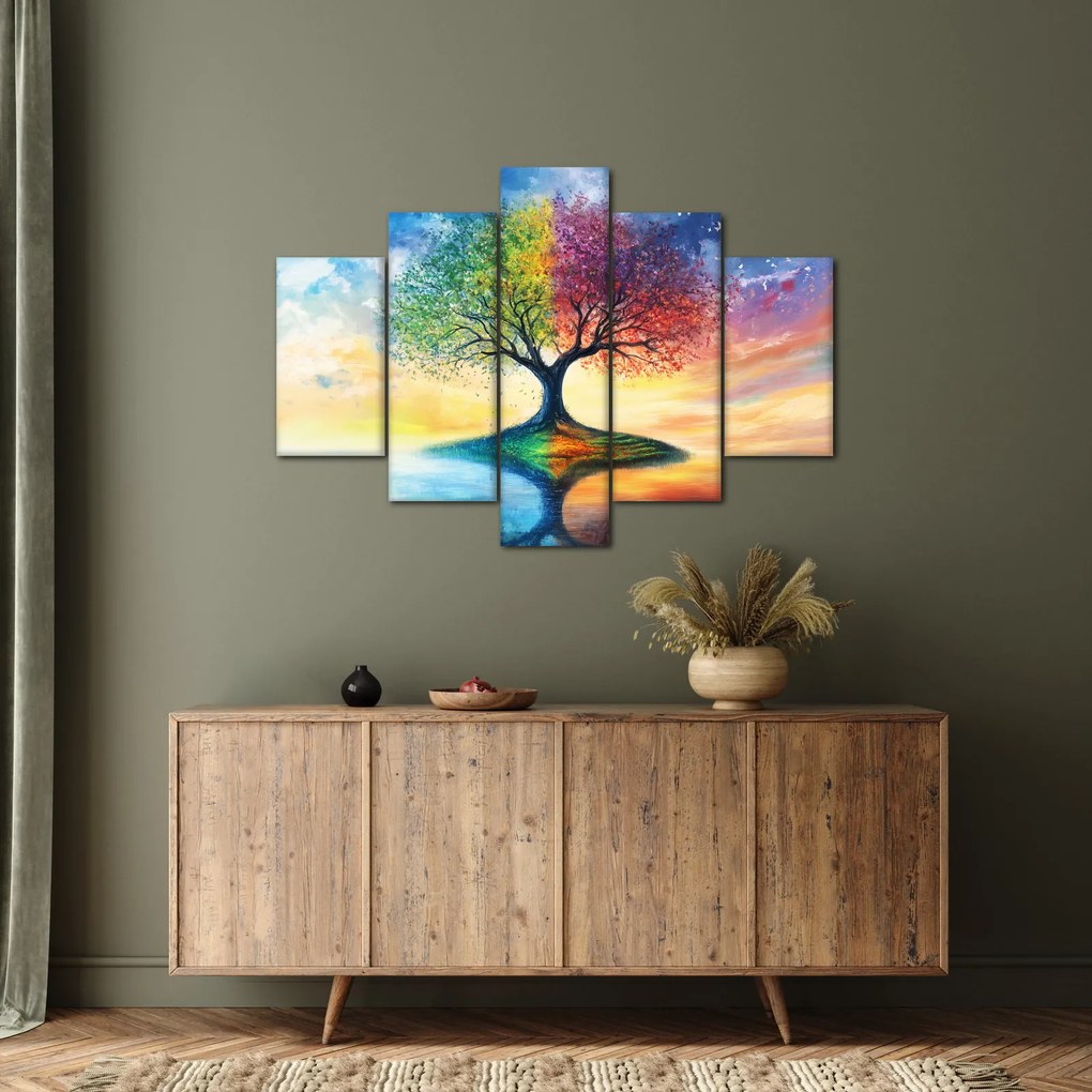 Obraz – Maľovaný strom ročných období (150x105 cm)