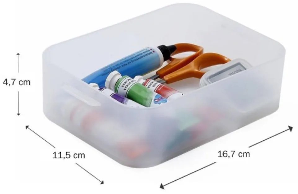 Plastový úložný organizér Pure Box A6, mliečny