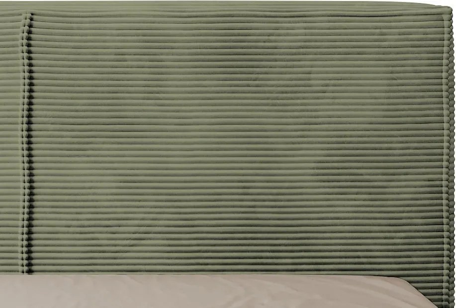 Posteľ Inez 180x200 cm, olivovo zelená štruktúrovaná látka