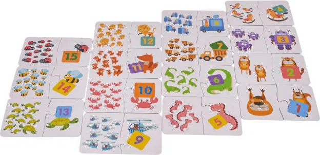 Edukatívne puzzle Čísla a zvieratká 1 až 15