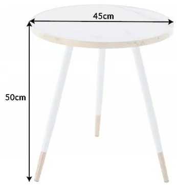 Konferenčný stolík Paris 45cm biely
