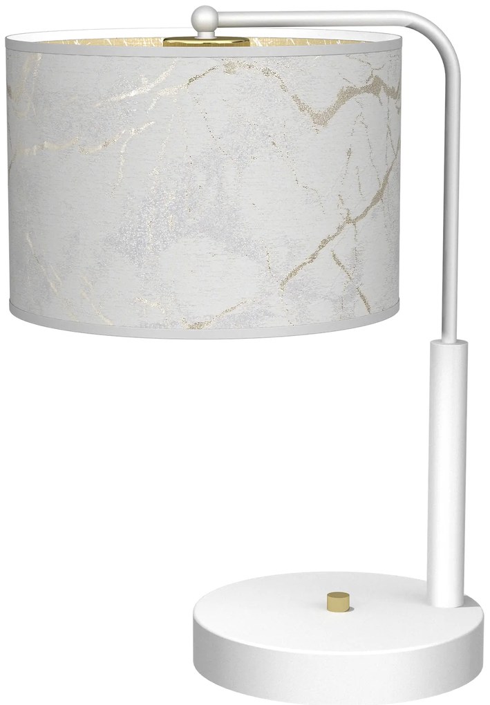 Stolná lampa Senso, 1x biele/zlaté textilné tienidlo, w