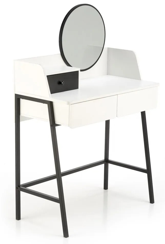 Toaletní stolek AGNES 120 cm bílo-černý