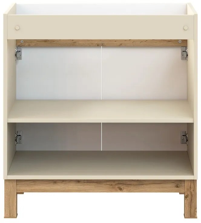 Kúpeľňová zostava Bali Casad s doskou a skrinkami 80 cm kašmírová/dub wotan