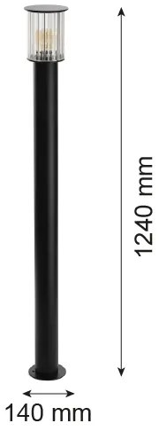 Argon 8750 - Vonkajšia lampa NORFOLK 1xE27/15W/230V IP44 124cm čierna