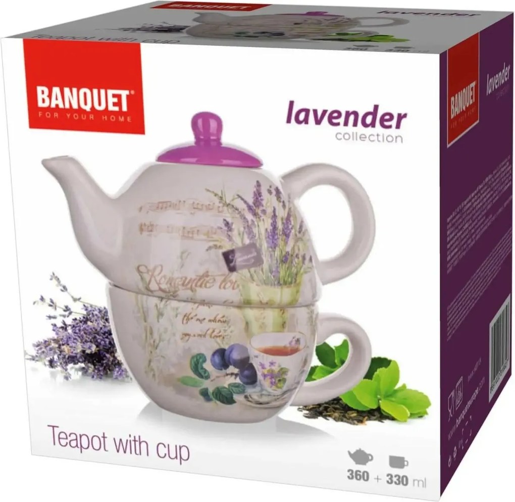 BANQUET LAVENDER Konvička s šálkou 60ZF1124-A