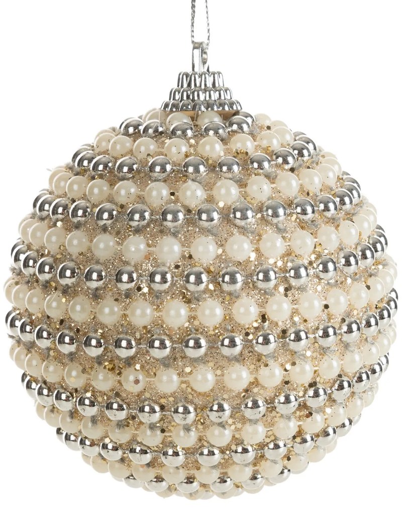 VIANOČNÁ BANKA NA STROMČEK SADA 6 KS (FI) 8 CM KRÉMOVÁ