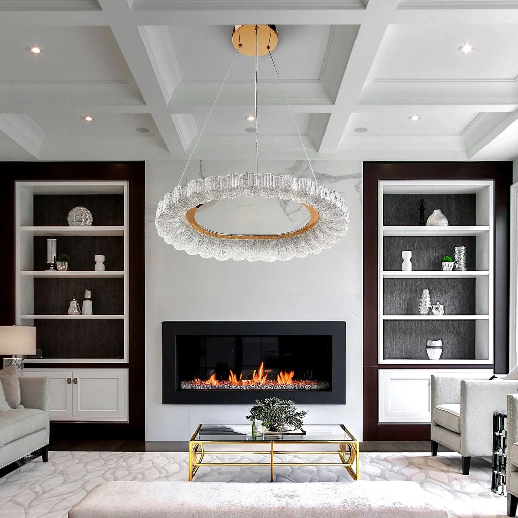 Toolight Toolight, LED závesné svietidlo 60cm, 40W, 4000K, MS019-CP, ružové zlato, OSW-09631