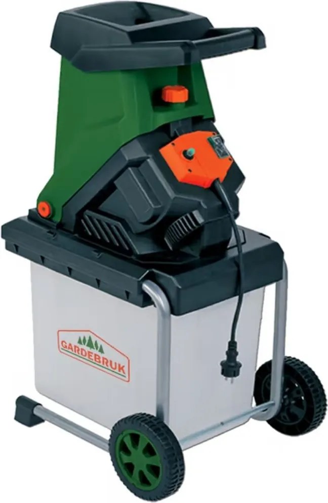 Záhradný štiepkovač/drvič CHIP s 50l zbernou nádobou, 3100W čierna/zelená Gardebruk