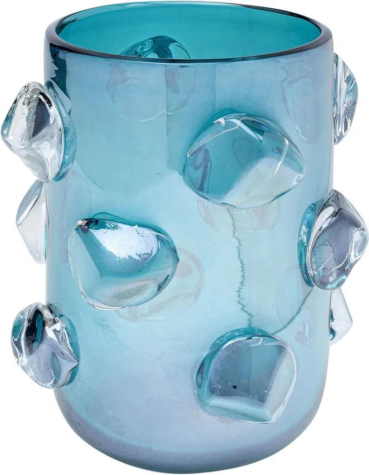 Modrá sklenená váza Kare Design Aquarius, výška 23 cm