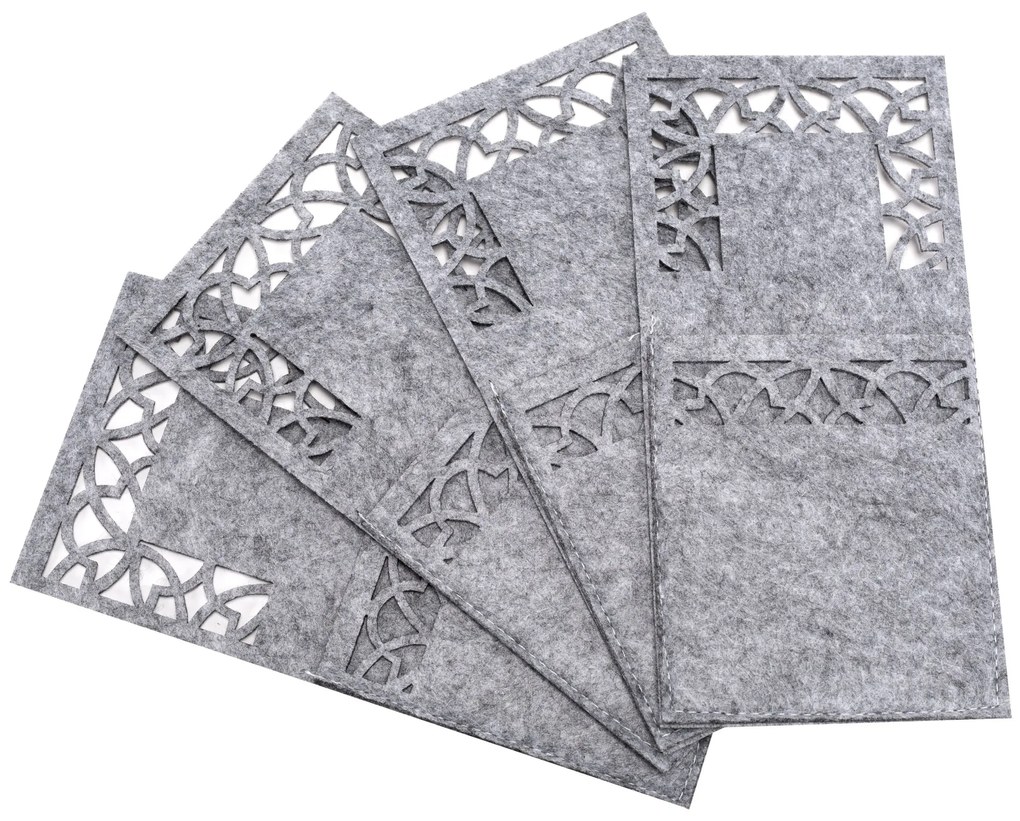 Vianočný obal na príbor EGA II 4 ks sivý