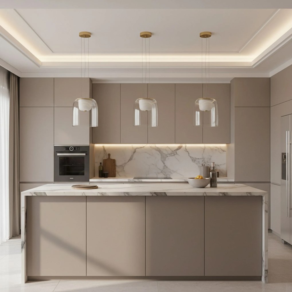 Toolight Toolight, LED závesné svietidlo 7W, 4000K, 1000lm, APP1689-1PC A, zlatá, OSW-04378