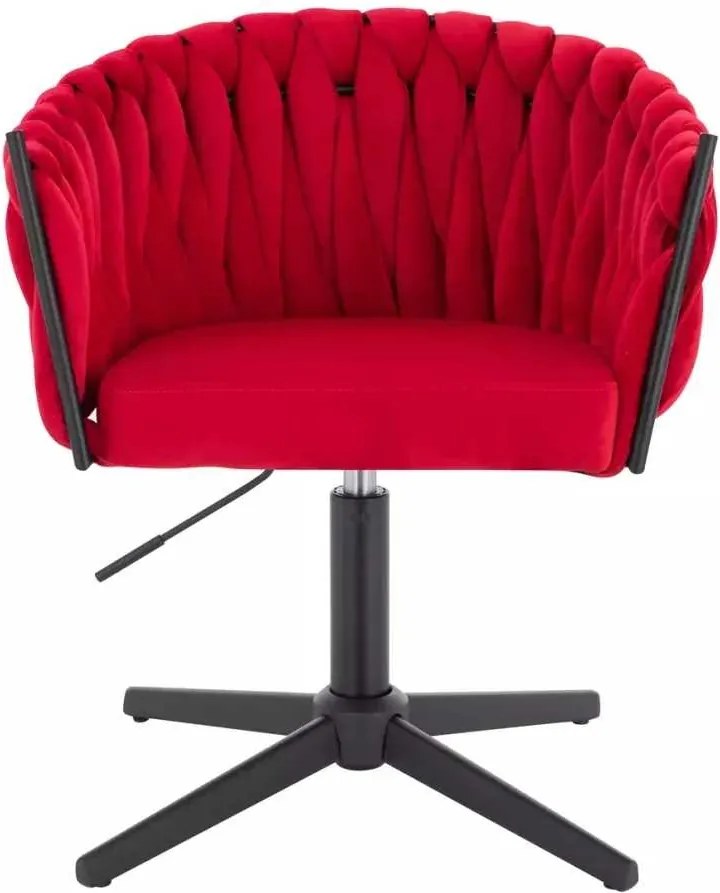 LuxuryForm DESIGN Stolička NORDEN VELUR na čiernom kríži - červená