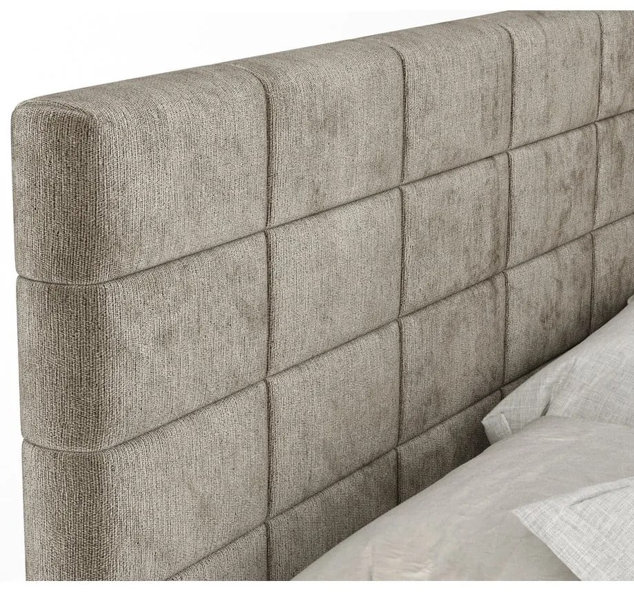 Svetlohnedá boxspring posteľ s úložným priestorom 180x200 cm Ava – Maison de Rêve