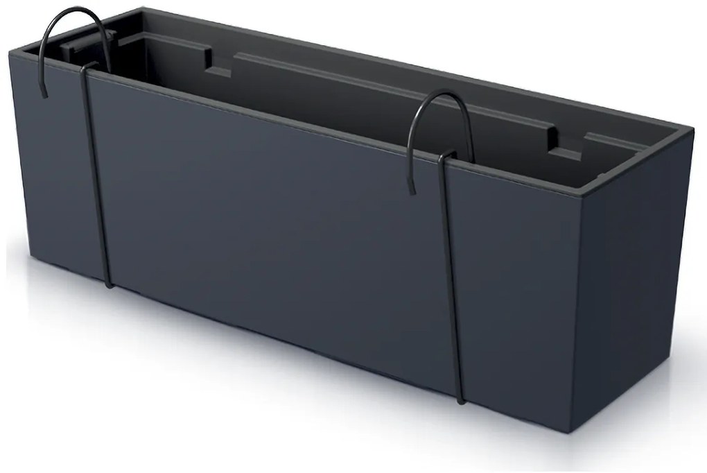 Plastový balkónový kvetináč DUC600W 58 cm - antracit