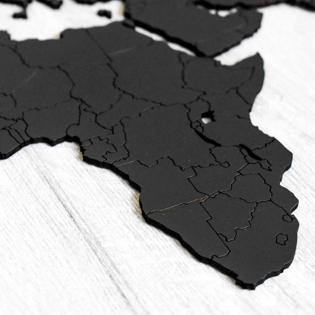 DUBLEZ | Drevená 3D mapa sveta s vyznačenými hranicami štátov | Obraz